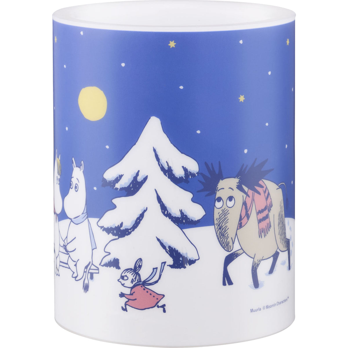 Muurla Moomin Starry Night LED Candle Ø 10 cm height 12.5 cm night blue, white
