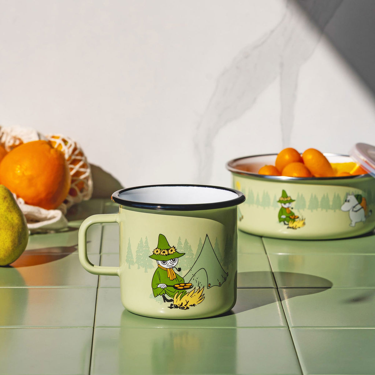 Muurla Moomin Campers Mug 0.55 l Enamel Green