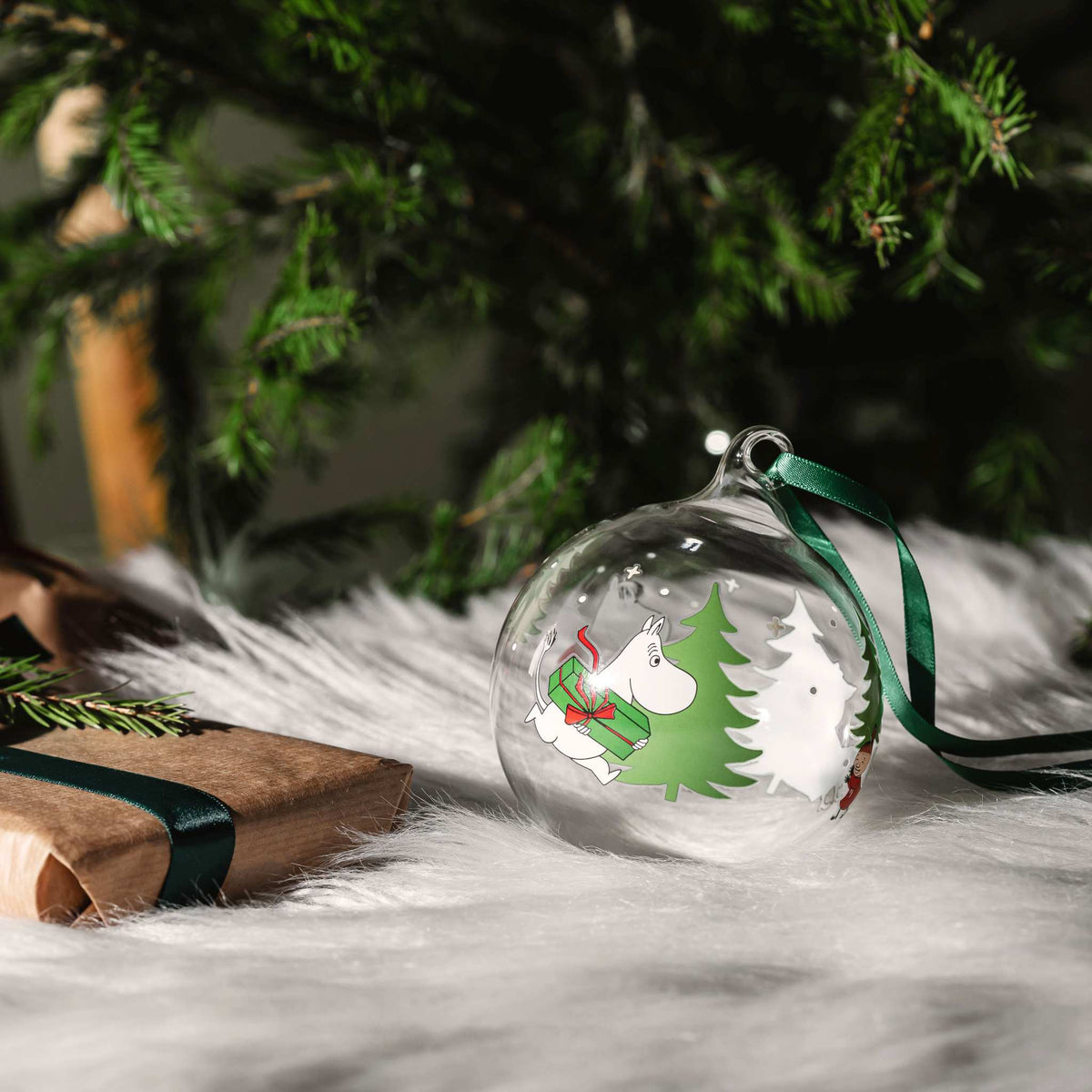 Muurla Mumins Christbaumkugel Tannenzweig Ø 9 cm