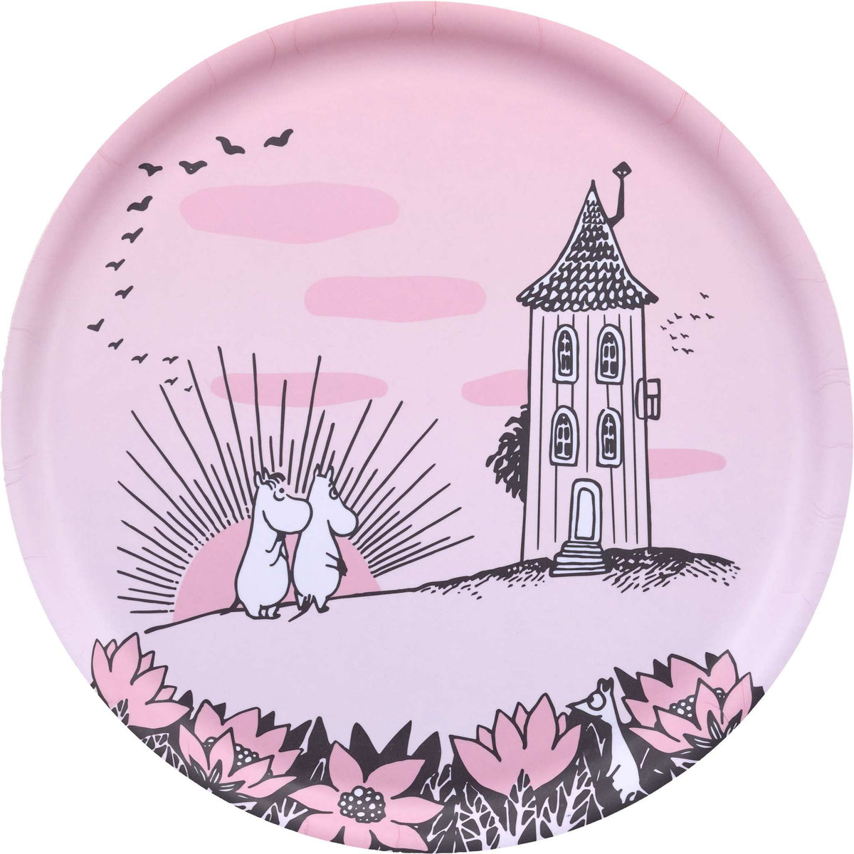 Muurla Moomin Friendship Tray Ø 35 cm pink