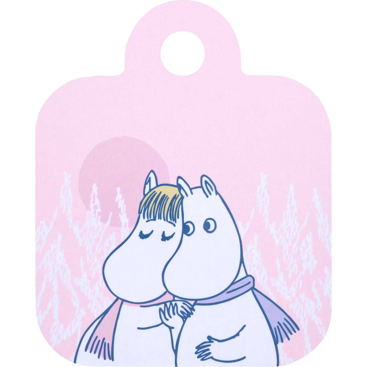 Muurla Moomin Frosty Day Cutting Board / Serving Board 20x25 cm Pink, Blue with 2 Motifs