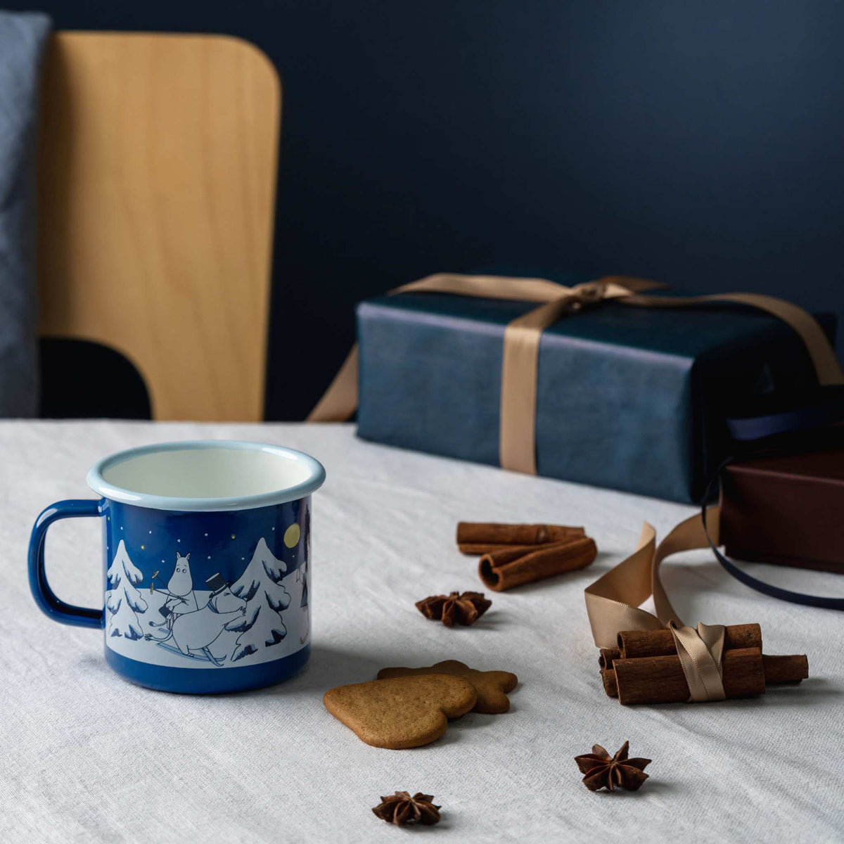 Muurla Moomin Starry Night Mug 0.37 l enamel night blue, white