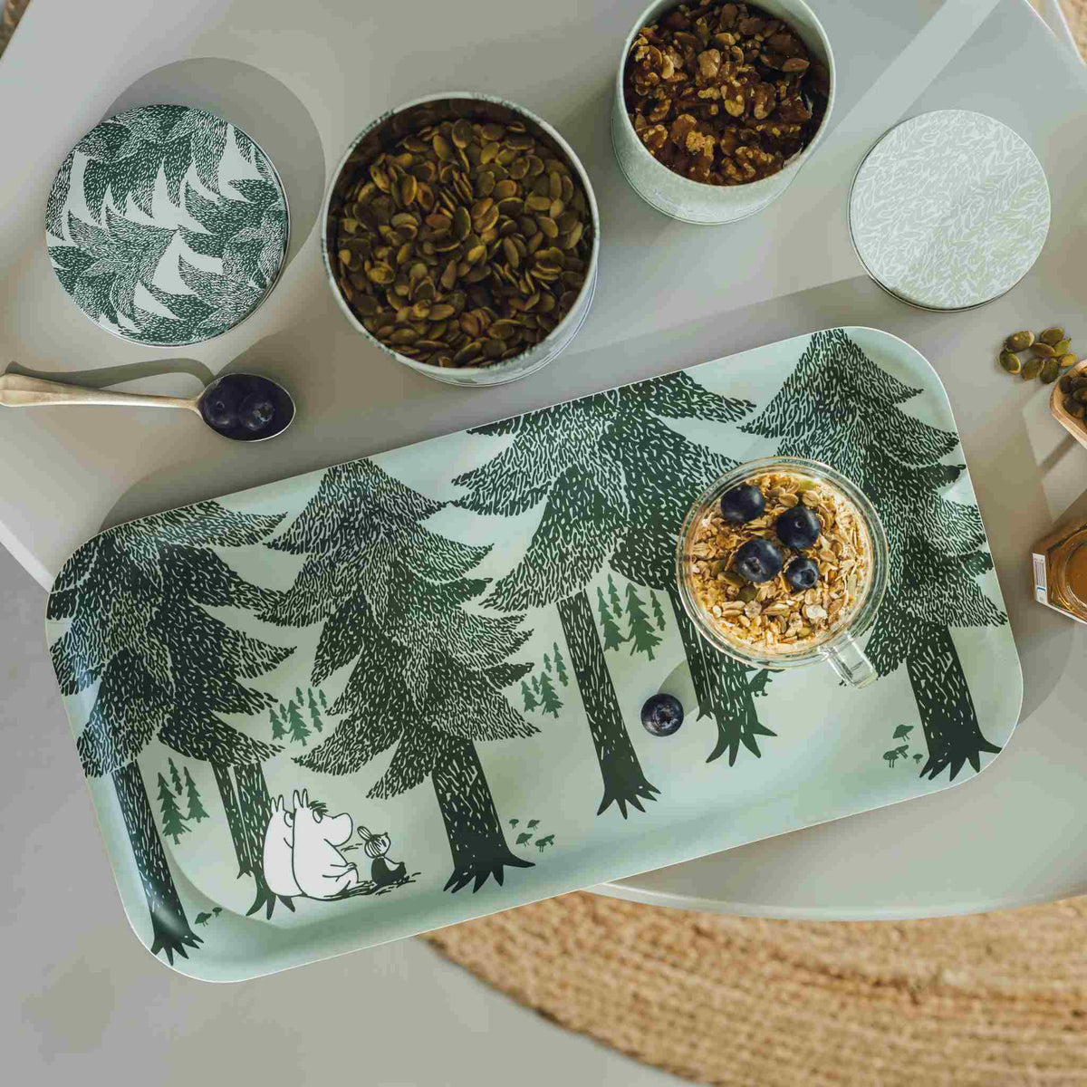 Muurla Moomin Forest Tray 22x43 cm green, black