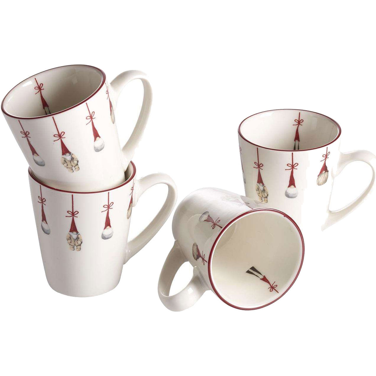 Nääsgränsgården Gnome Glögg Mug 0.12 l Red White 4 pcs.
