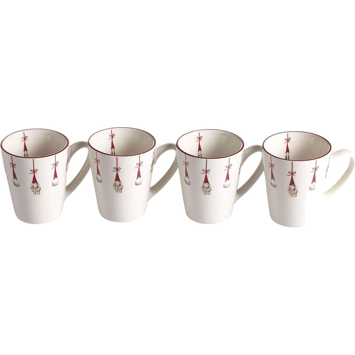 Nääsgränsgården Gnome Glögg Mug 0.12 l Red White 4 pcs.