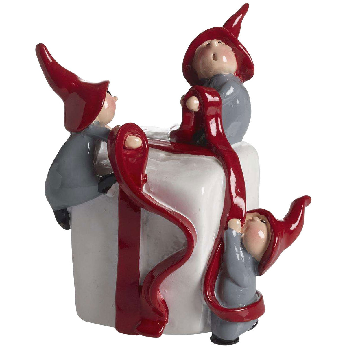 Nääsgränsgården Gnomes on gift, height 9.5 cm, red, grey