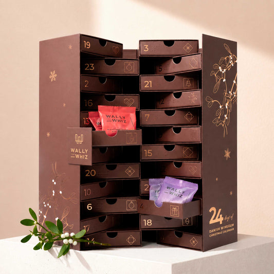 Wally & Whiz Fruchtgummi Geschenkbox Advent (50 Tüten mit köstlichen Fruchtgummi) 550 g