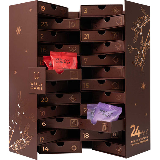 Wally & Whiz Fruchtgummi Geschenkbox Advent (50 Tüten mit köstlichen Fruchtgummi) 550 g