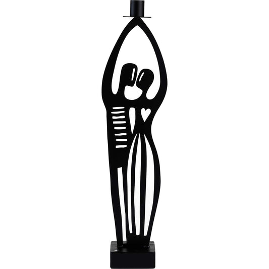 Bengt & Lotta Kerzenständer „Der Kuss“ – Minimalistische Design-Poesie (31 cm, Schwarz)