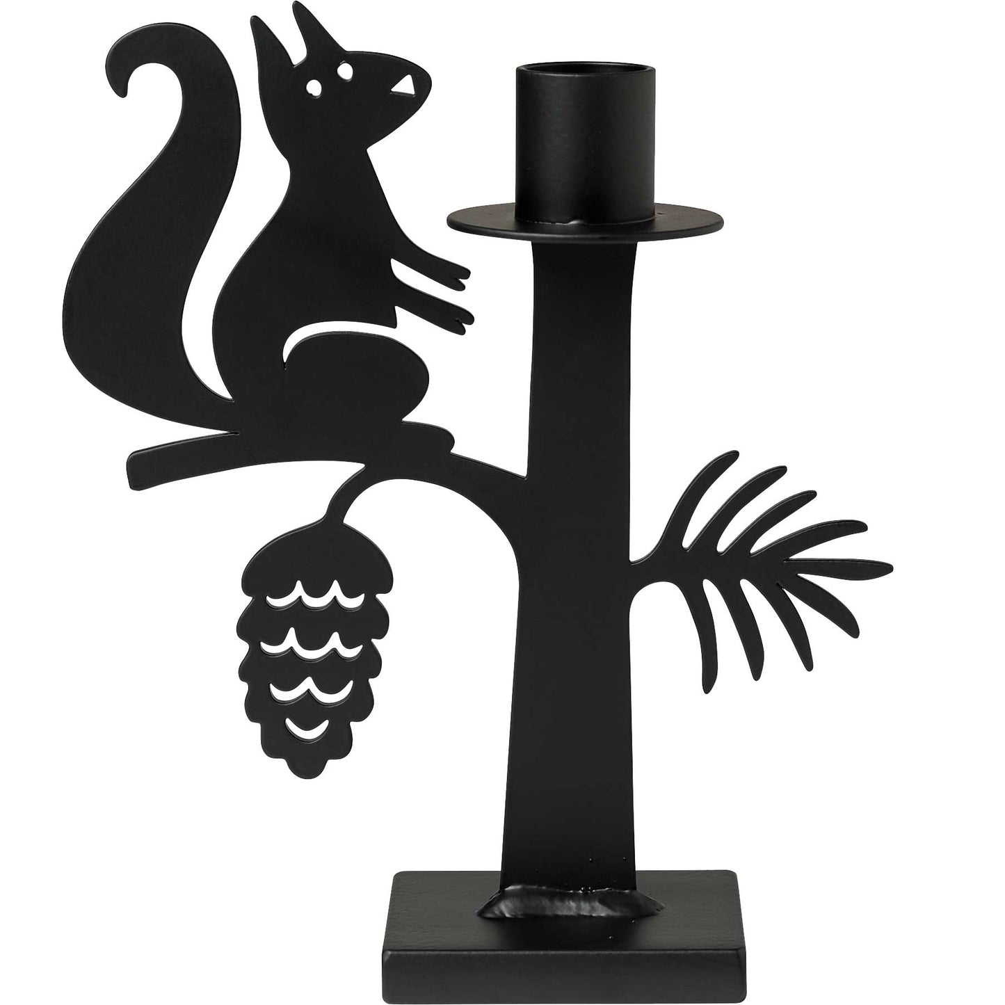 Bengt & Lotta Kerzenständer „Eichhörnchen“ – Waldzauber auf deinem Tisch (17 cm, Schwarz)
