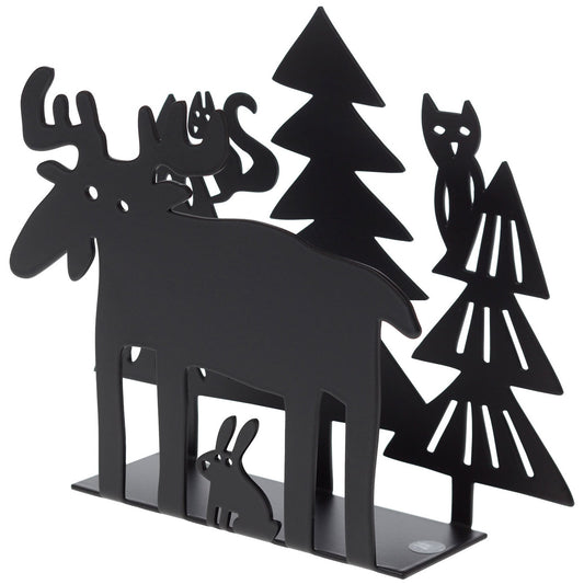 Bengt & Lotta Serviettenständer „Elch im Wald“ – Die schwedische Design-Ikone (14 cm, Schwarz)