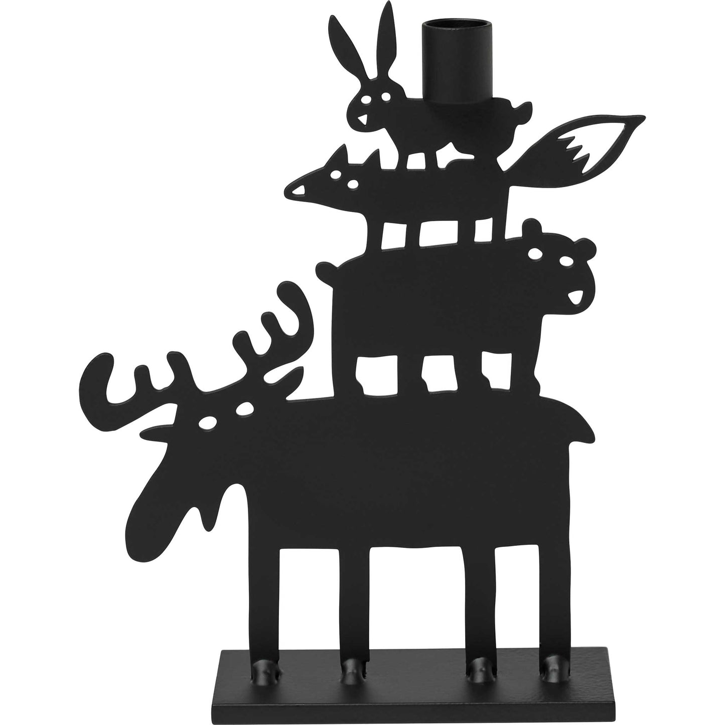 Bengt & Lotta Kerzenständer „Elch-Pyramide“ – Schwedischer Charme (13,5 cm, Schwarz)