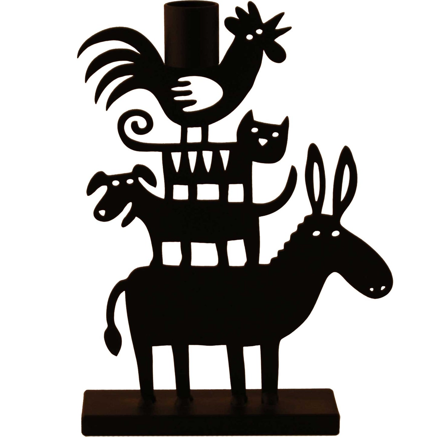 Bengt & Lotta Kerzenständer „Esel-Pyramide“ – Schwedischer Charme (20 cm, Schwarz)