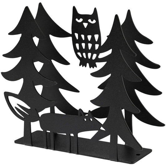 Bengt & Lotta Fuchs & Eule Papierserviettenständer 12,5x14,5 cm schwarz