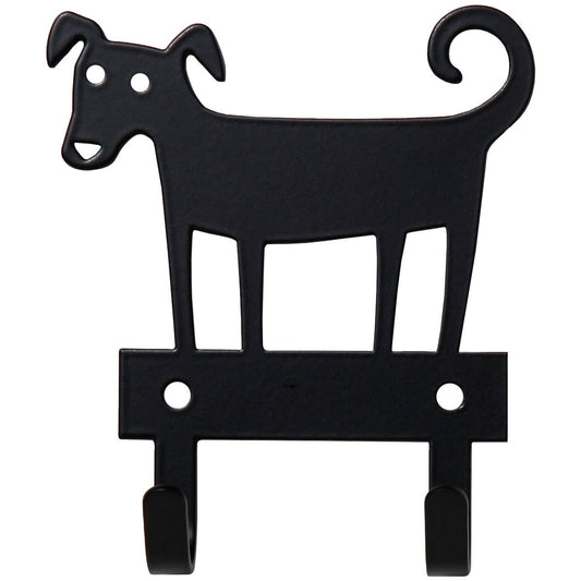 Bengt & Lotta Hund Wandhakenleiste mit 2 Haken 8x12 cm schwarz