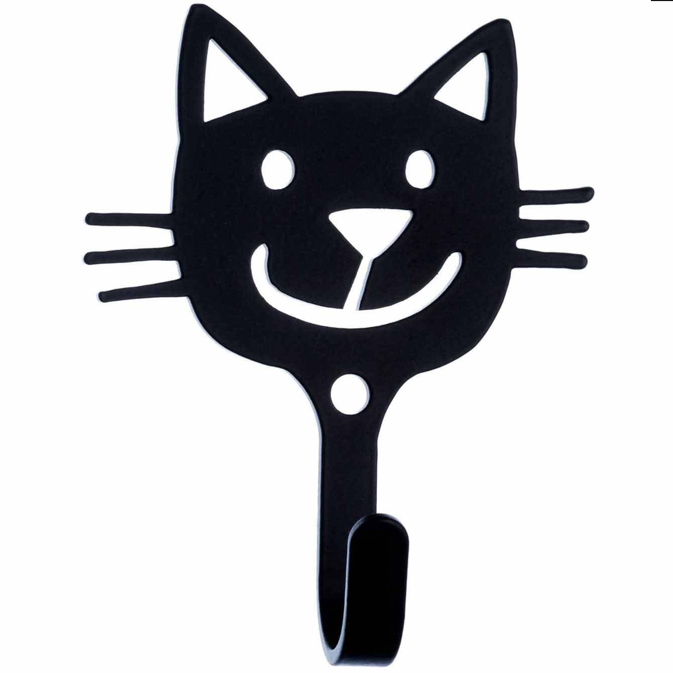 Bengt & Lotta Katze Wandhaken Länge 5 cm schwarz