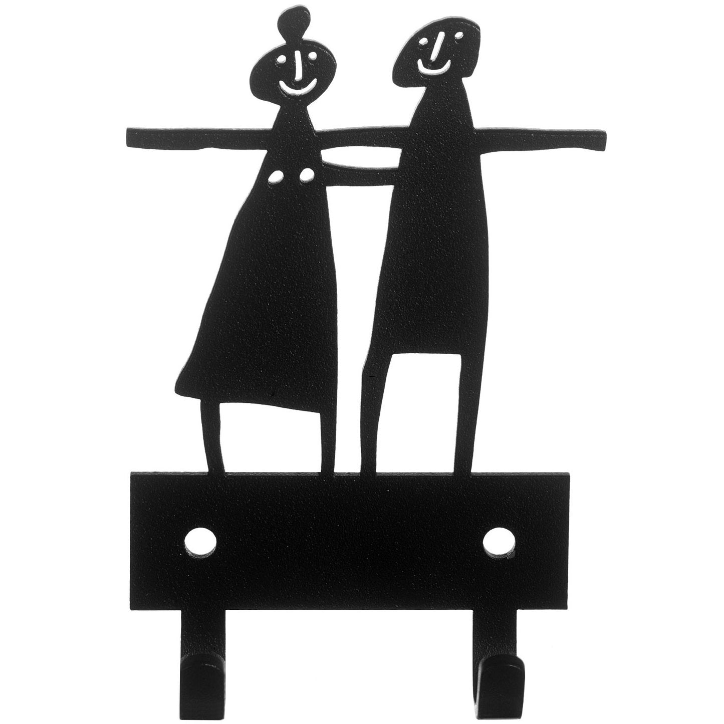 Bengt & Lotta Paar Wandhakenleiste mit 2 Haken Metall  12x10 cm schwarz