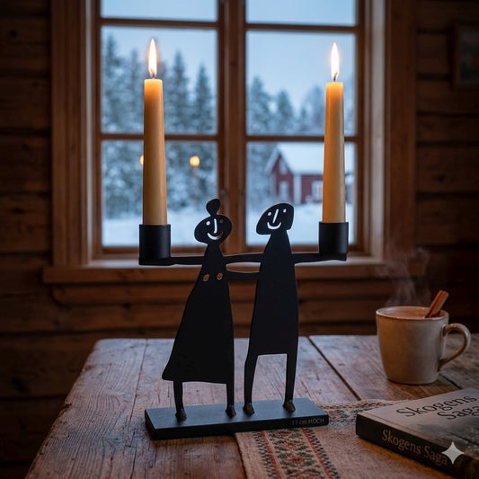 Bengt & Lotta Paar Kerzenständer Höhe 10,5 cm schwarz
