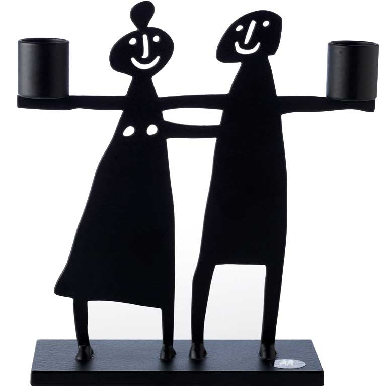 Bengt & Lotta Paar Kerzenständer Höhe 10,5 cm schwarz