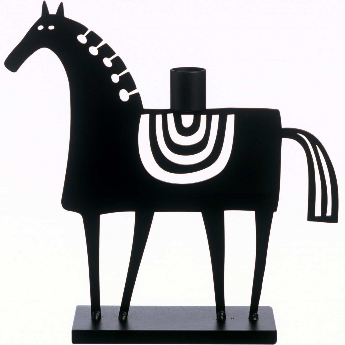 Bengt & Lotta Schwedisches Pferd Kerzenständer Höhe 23 cm schwarz