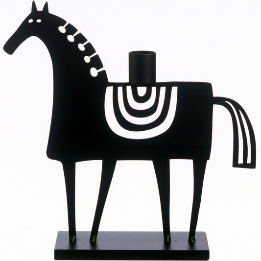 Bengt & Lotta Schwedisches Pferd Kerzenständer Höhe 23 cm schwarz