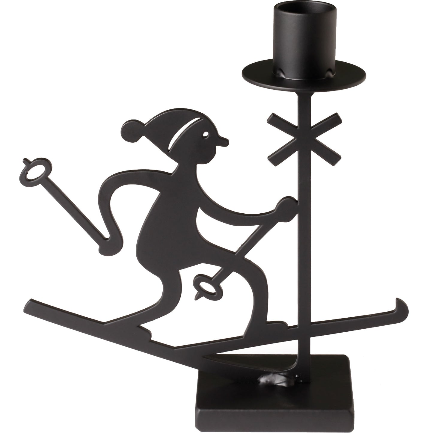 Bengt & Lotta Ski Kerzenständer Höhe 17,5 cm Breite 16 cm schwarz