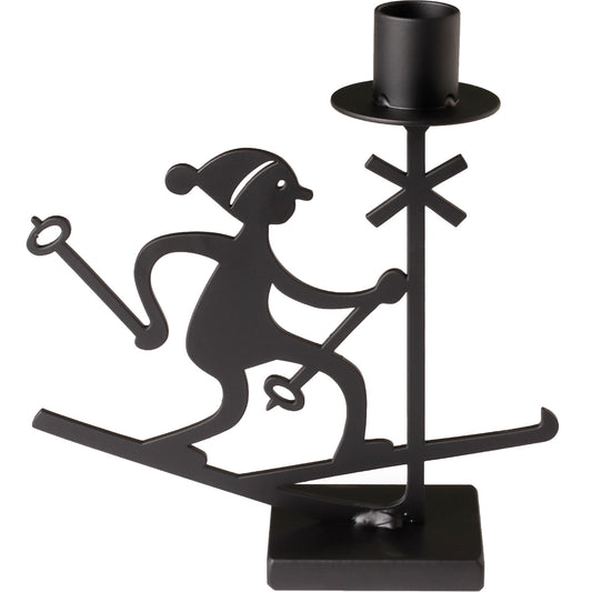 Bengt & Lotta Ski Kerzenständer Höhe 17,5 cm Breite 16 cm schwarz
