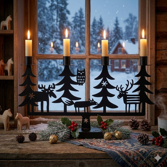Bengt & Lotta Weihnachtswald Kerzenständer Höhe 24 cm schwarz