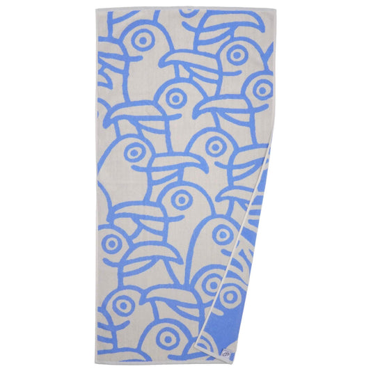 Bo Bendixen Seagulls Beach Towel 70x140 cm Cream Light Blue made of fluffy Terry Cloth