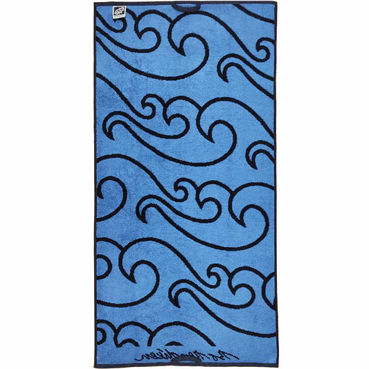 Bo Bendixen North Sea Beach Towel 70x140 cm dark blue, light blue made of fluffy terry cloth
