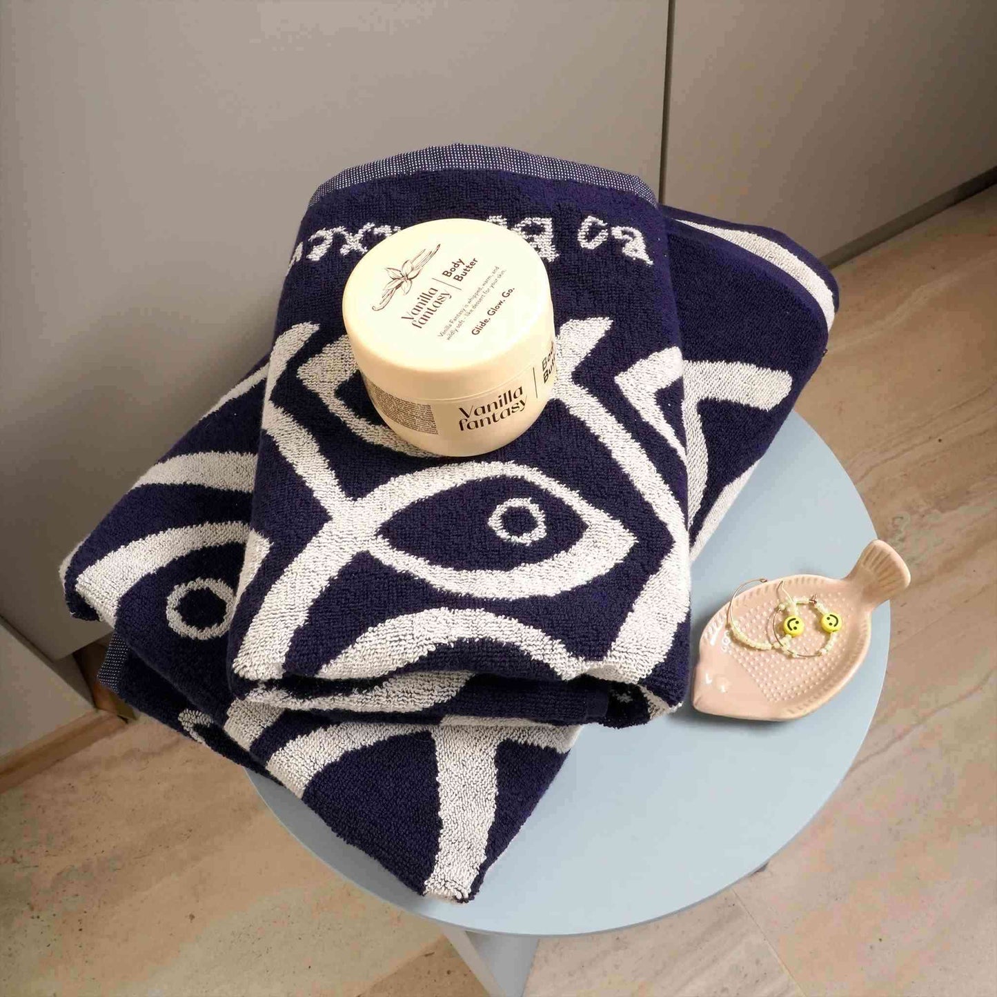 Bo Bendixen Sush iBadetuch 70x140 cm navy aus flauschigem Frottee