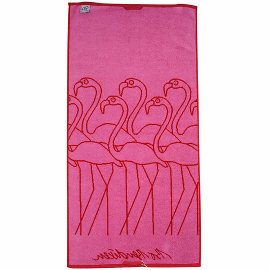 Bo Bendixen Flamingo Towel 50x100 cm Red, Pink made of fluffy terry cloth