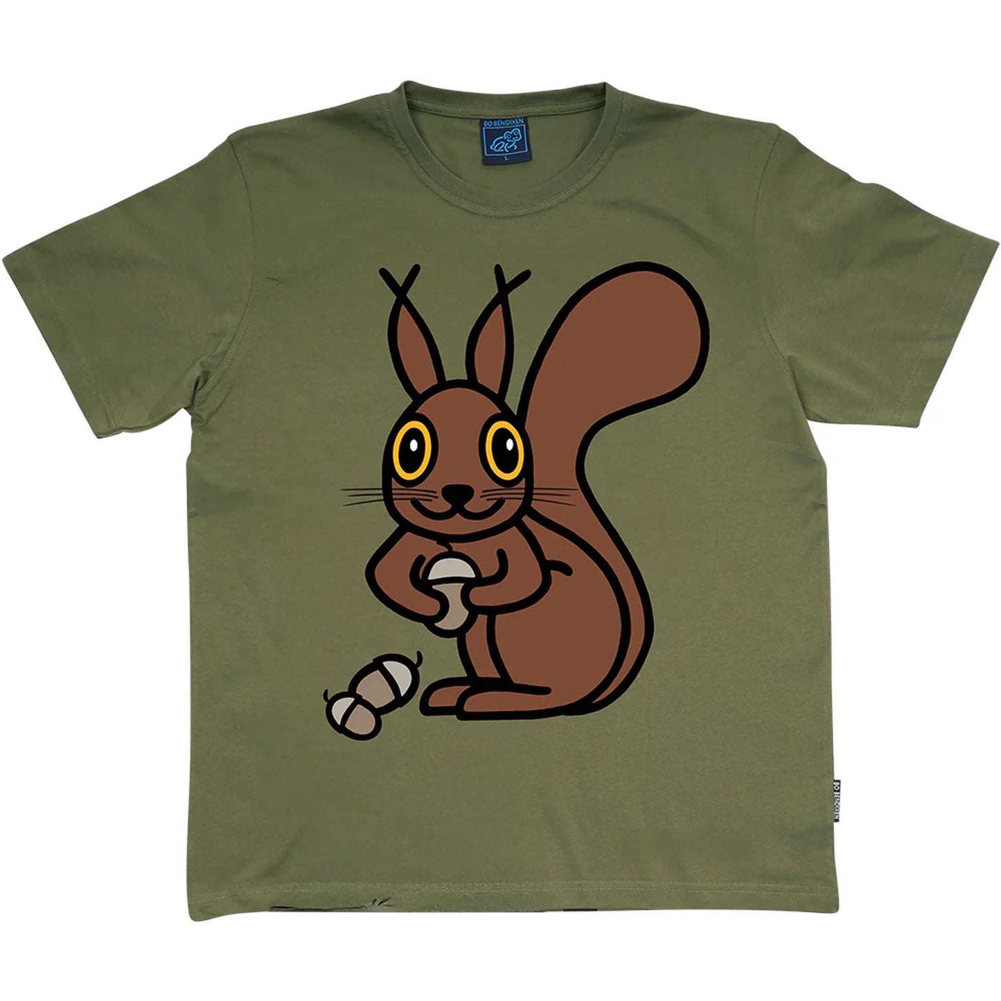 Bo Bendixen Kinder T-Shirt army, braun Eichhörnchen