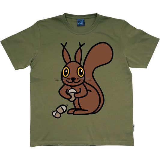 Bo Bendixen Kinder T-Shirt army, braun Eichhörnchen