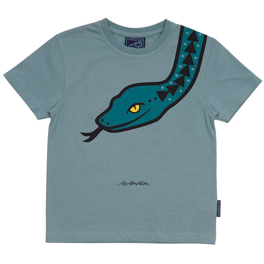 Bo Bendixen Kinder T-Shirt graugrün Schlange