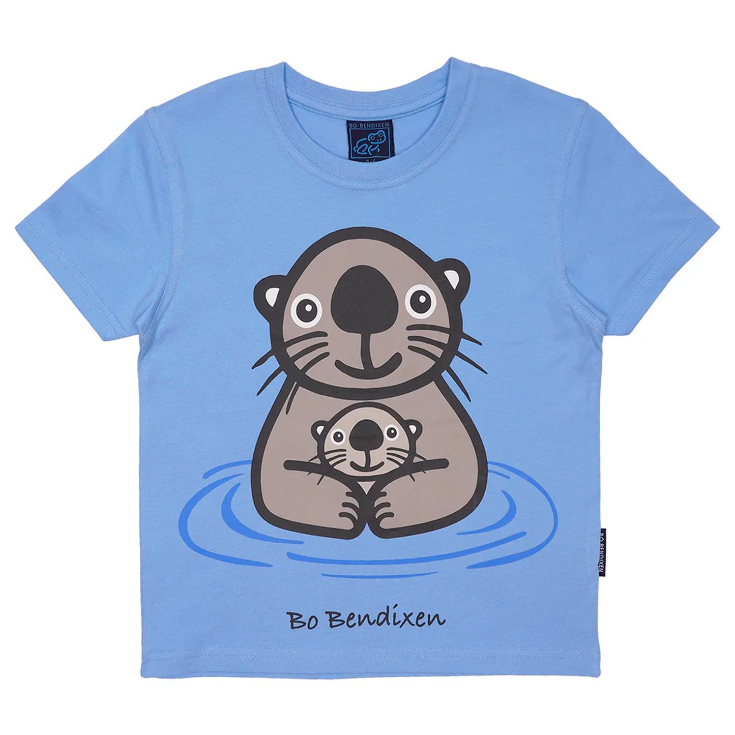 Bo Bendixen Kinder T-Shirt hellblau, grau Seeotter mit Baby