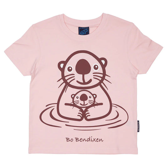 Bo Bendixen Kinder T-Shirt hellrosa, braun Seeotter mit Baby