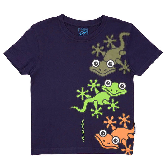 Bo Bendixen Kinder T-Shirt navy, bunt Gecko