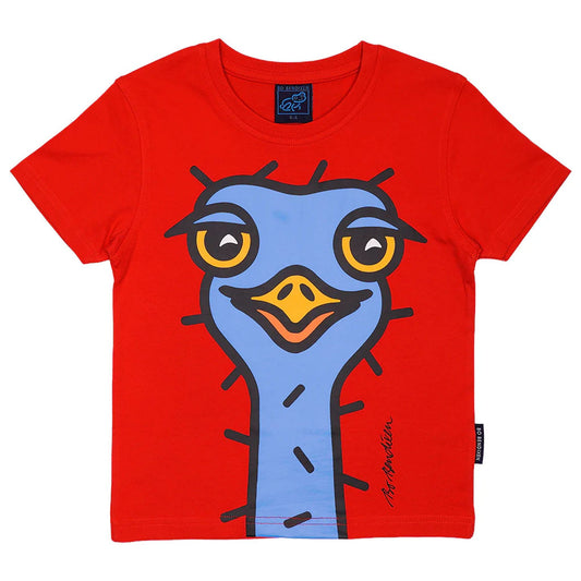 Bo Bendixen Kinder T-Shirt rot, blau Strauß
