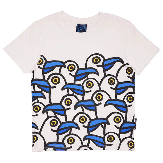 Bo Bendixen Kinder T-Shirt weiß, blau Lustige Möwen
