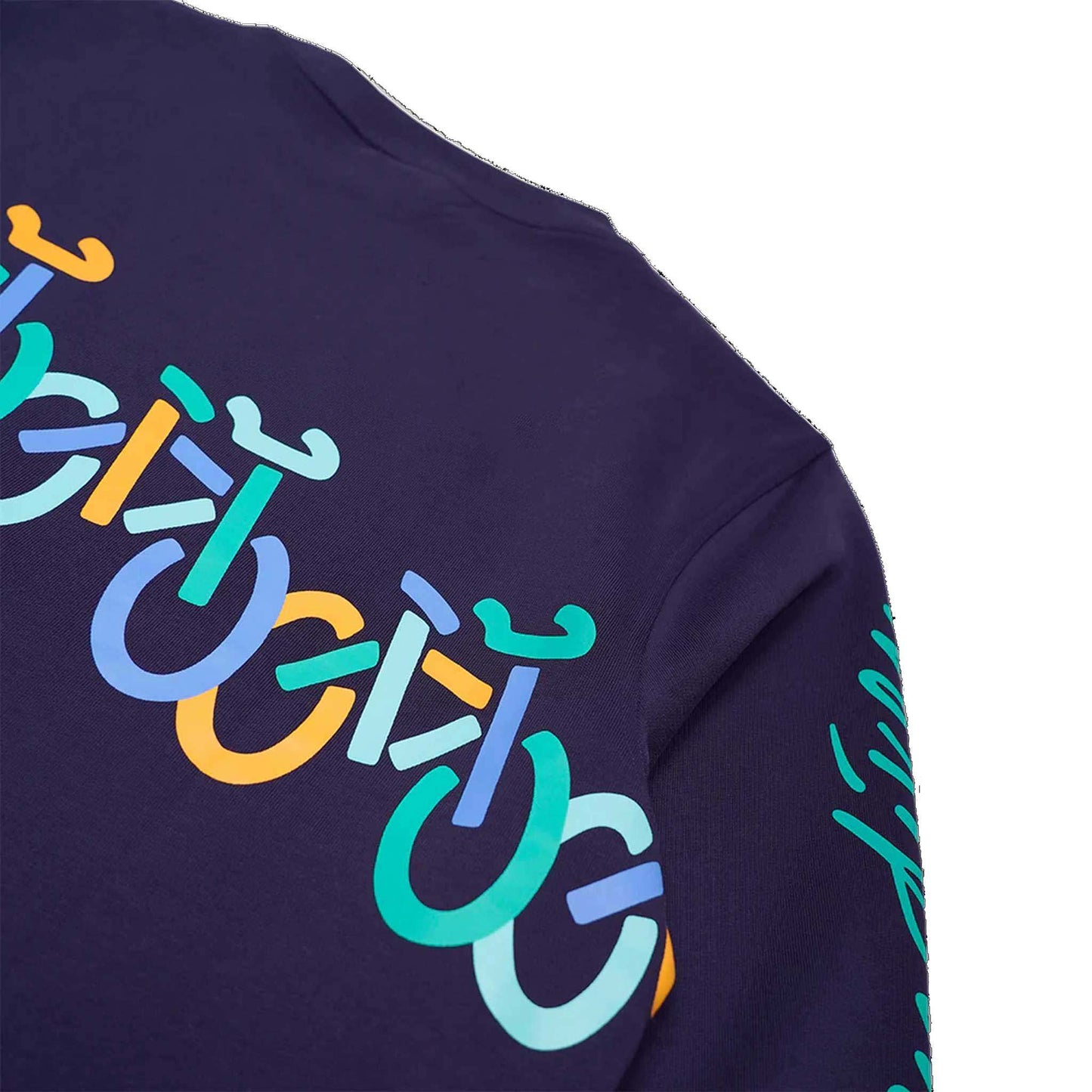 Bo Bendixen Sweatshirt Rundausschnitt navy, bunt Fahrräder auf und runter