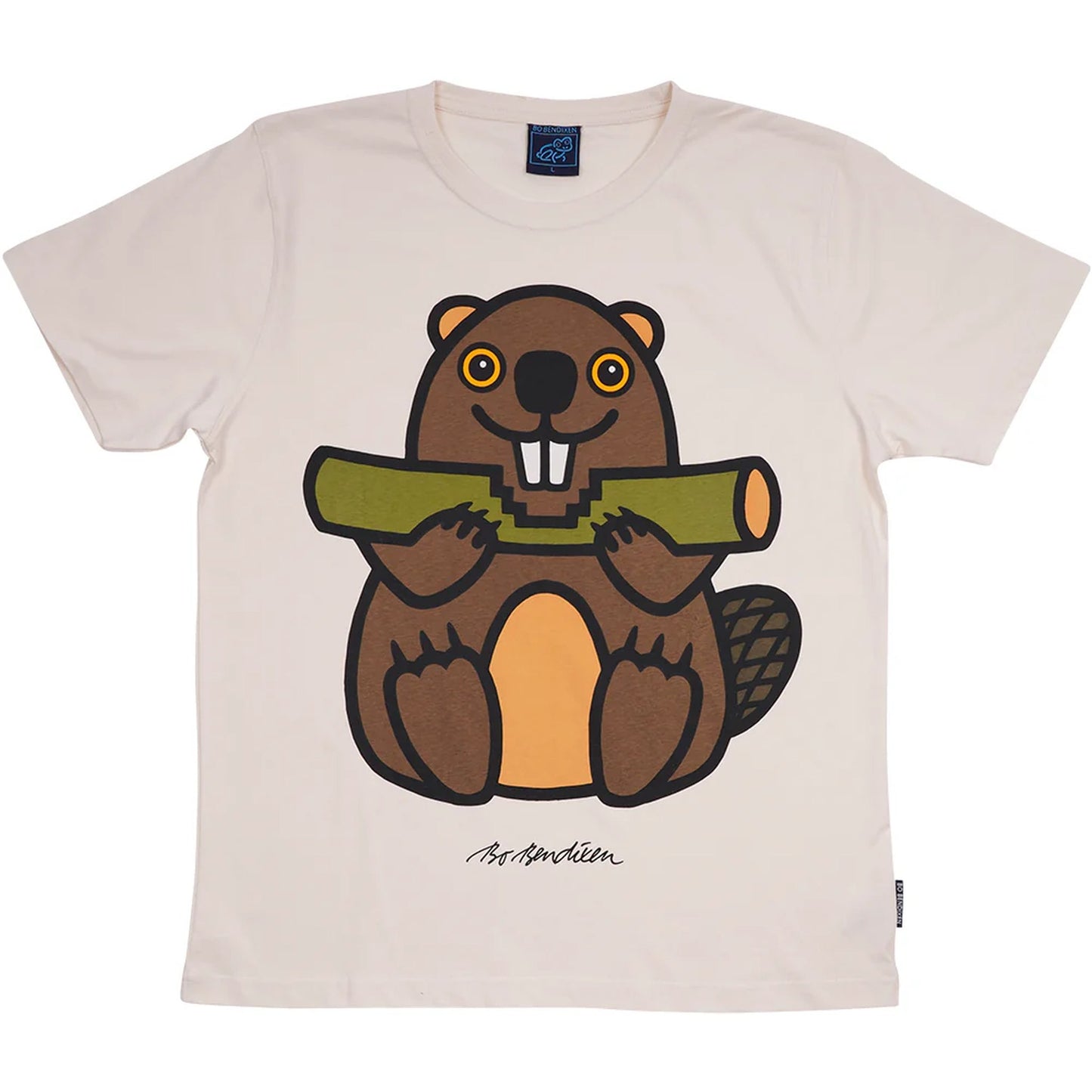 Bo Bendixen Kinder T-Shirt off white, braun Biber