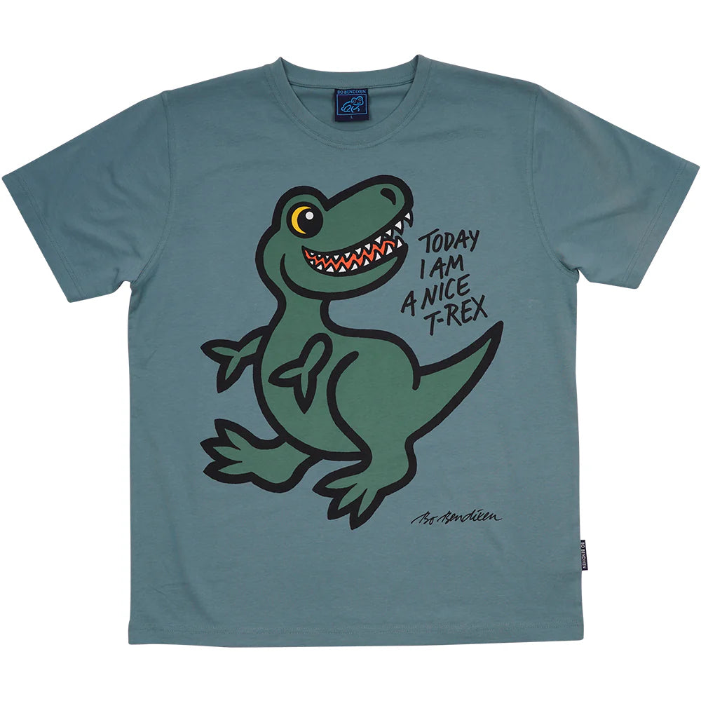 Bo Bendixen T-Shirt graugrün T-Rex