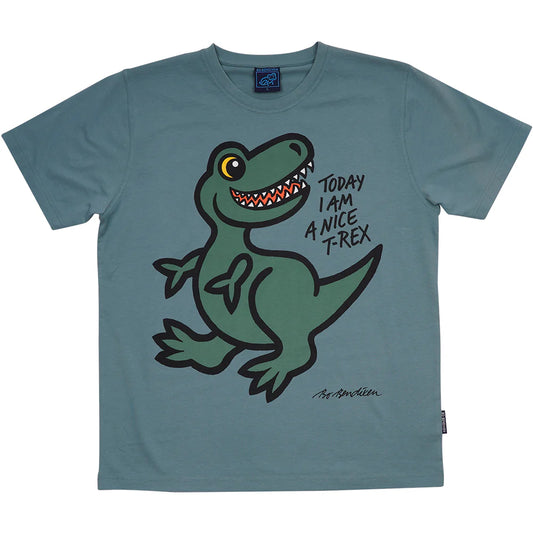 Bo Bendixen T-Shirt graugrün T-Rex