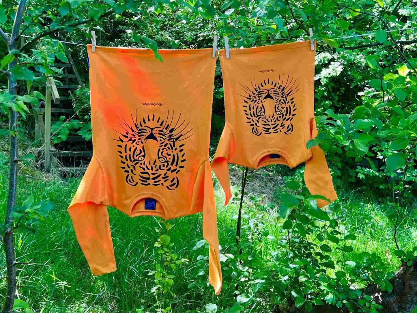 Bo Bendixen T-Shirt Langarm, orange, schwarz Tiger