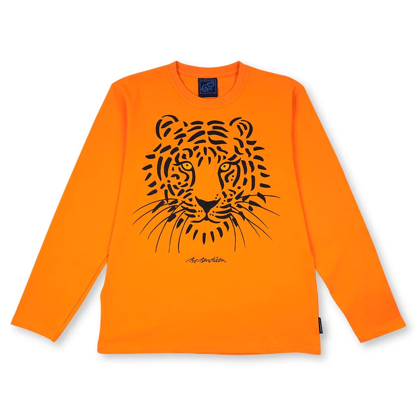 Bo Bendixen T-Shirt Langarm, orange, schwarz Tiger