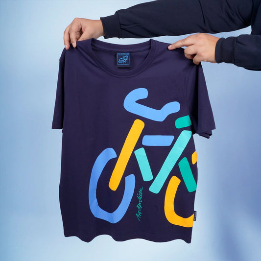 Bo Bendixen T-Shirt navy, bunt Fahrrad