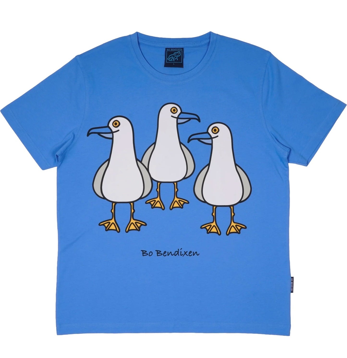 Bo Bendixen T-Shirt Seagulls blue