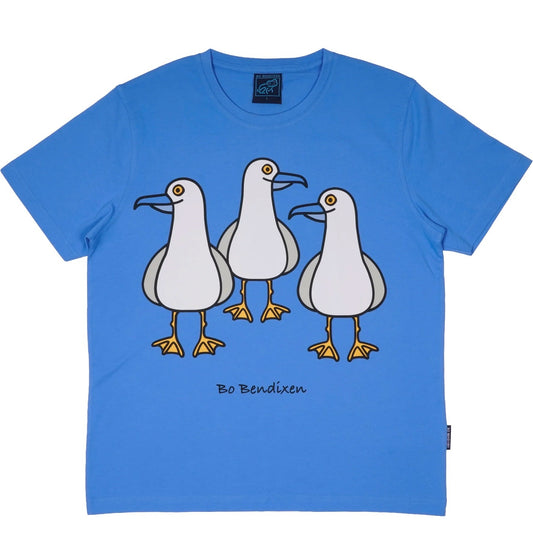 Bo Bendixen T-Shirt Seagulls blue