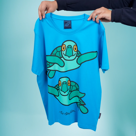 Bo Bendixen T-Shirt turquoise, green sea turtles